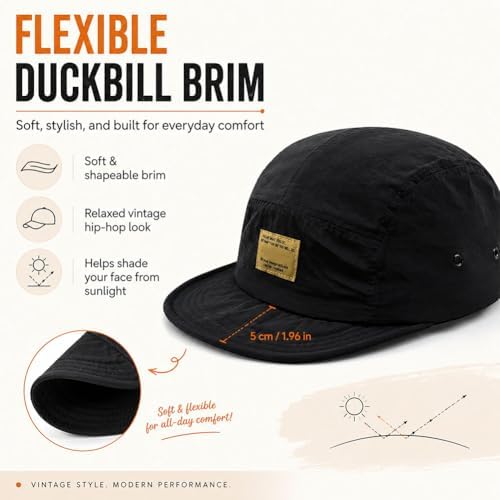 Vintage Japanese Streetwear Snapback Cap,Hip-Hop Inspired Quick Dry Breathable Baseball Casual Duckbill Cap