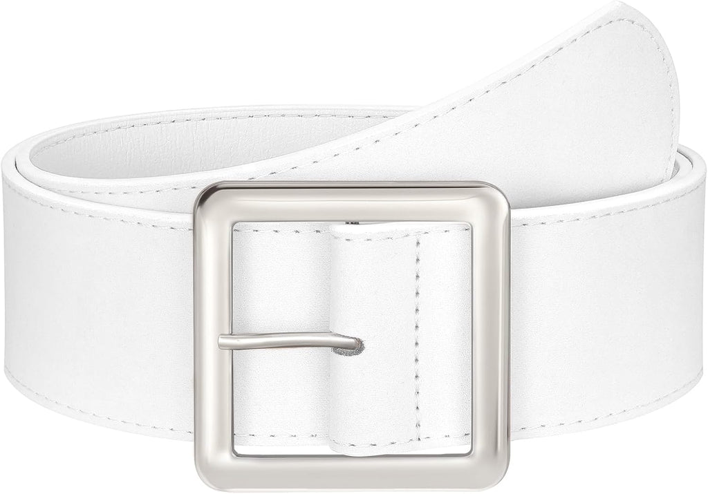 JASGOOD Women Wide Suede Belt Chunky Belts for Jeans Dresses Coats Ladies Waist Belt with Gold/Silver Buckle, Width 1.89"