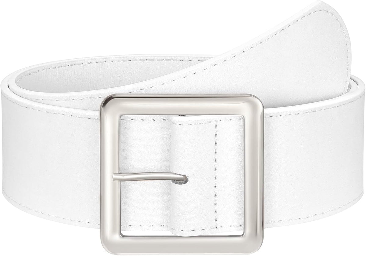 JASGOOD Women Wide Suede Belt Chunky Belts for Jeans Dresses Coats Ladies Waist Belt with Gold/Silver Buckle, Width 1.89"