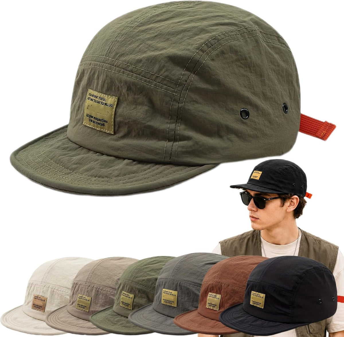 Vintage Japanese Streetwear Snapback Cap,Hip-Hop Inspired Quick Dry Breathable Baseball Casual Duckbill Cap