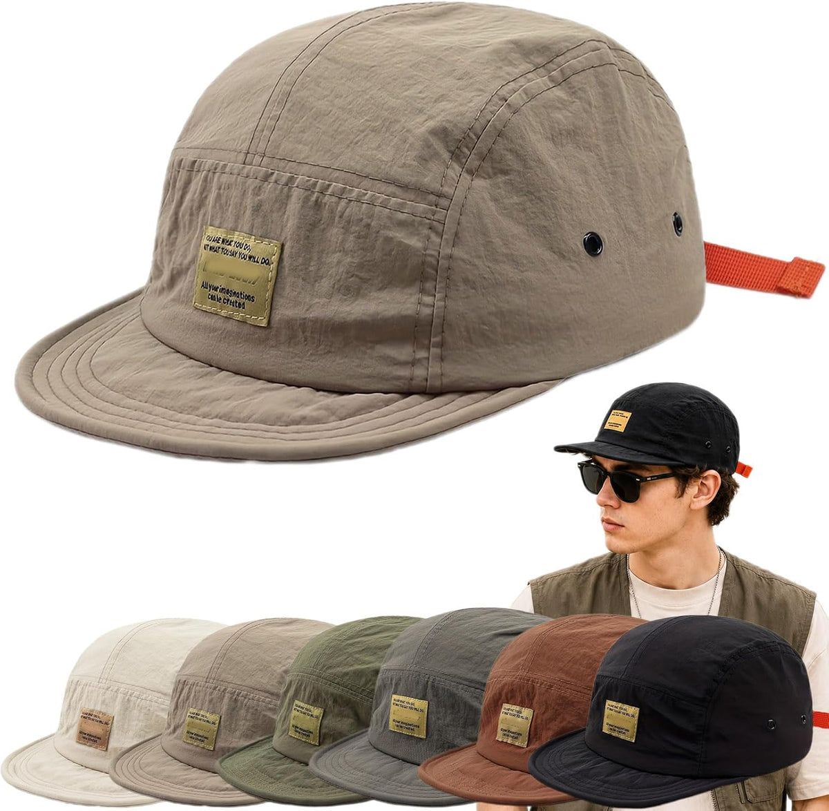 Vintage Japanese Streetwear Snapback Cap,Hip-Hop Inspired Quick Dry Breathable Baseball Casual Duckbill Cap