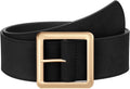 JASGOOD Women Wide Suede Belt Chunky Belts for Jeans Dresses Coats Ladies Waist Belt with Gold/Silver Buckle, Width 1.89"