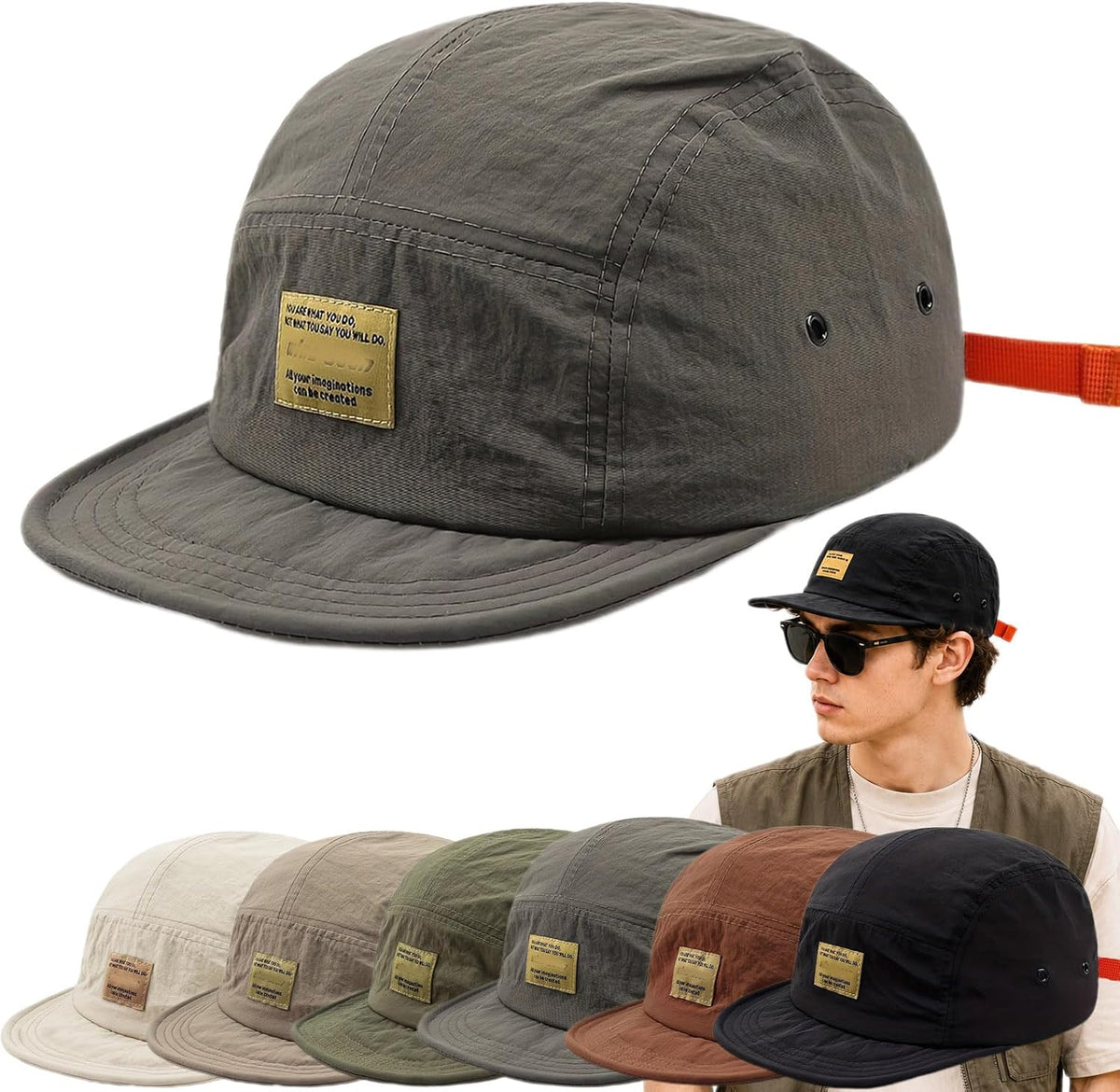 Vintage Japanese Streetwear Snapback Cap,Hip-Hop Inspired Quick Dry Breathable Baseball Casual Duckbill Cap