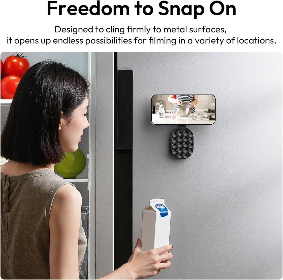 ULANZI MA39 3-in-1 Suction Magnetic Phone Holder for MagSafe, 360° Rotatable Phone Tripod Mount with Carabiner Clip, Compatible with for iPhone 17-12, Ideal for Car Dashboard, Gym, Kitchen, Office