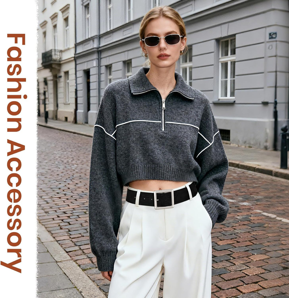JASGOOD Women Wide Suede Belt Chunky Belts for Jeans Dresses Coats Ladies Waist Belt with Gold/Silver Buckle, Width 1.89"